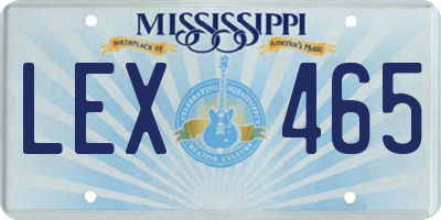 MS license plate LEX465