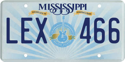 MS license plate LEX466