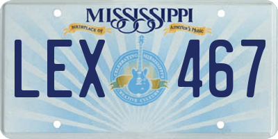 MS license plate LEX467