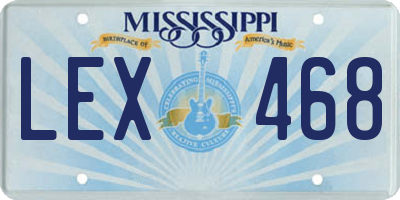 MS license plate LEX468