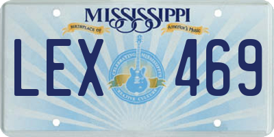 MS license plate LEX469