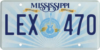 MS license plate LEX470