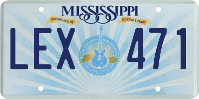 MS license plate LEX471