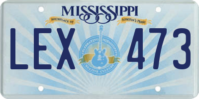 MS license plate LEX473