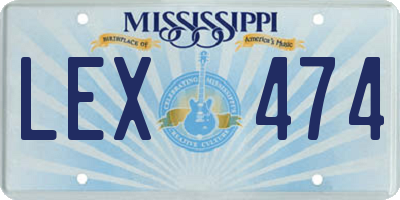 MS license plate LEX474