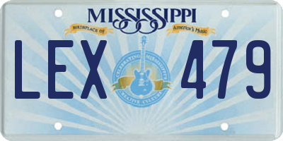 MS license plate LEX479