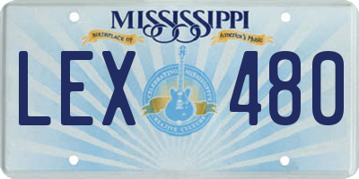 MS license plate LEX480