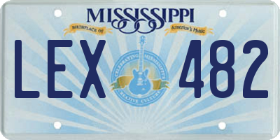 MS license plate LEX482