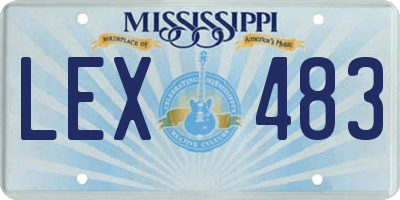 MS license plate LEX483