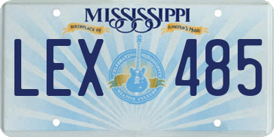 MS license plate LEX485