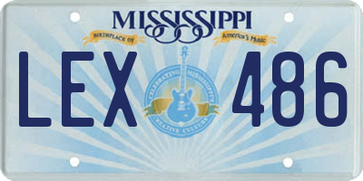 MS license plate LEX486