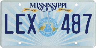 MS license plate LEX487