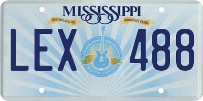 MS license plate LEX488
