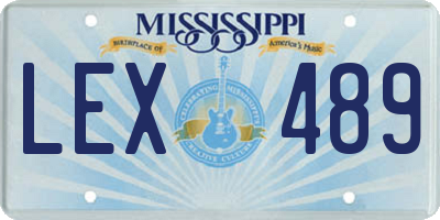 MS license plate LEX489