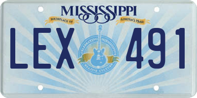 MS license plate LEX491