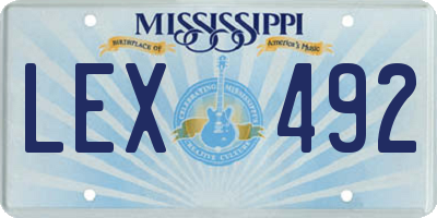 MS license plate LEX492