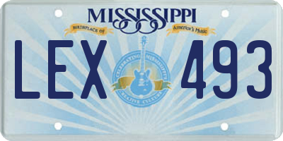MS license plate LEX493