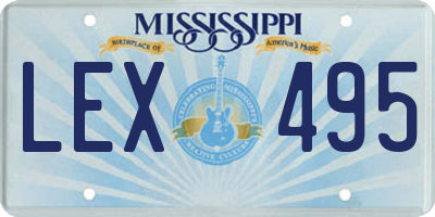 MS license plate LEX495