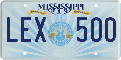 MS license plate LEX500