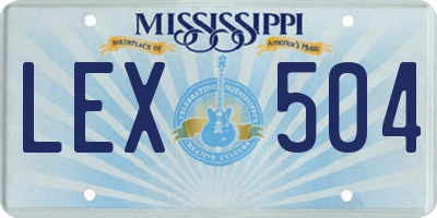 MS license plate LEX504