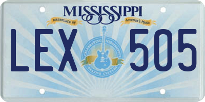 MS license plate LEX505