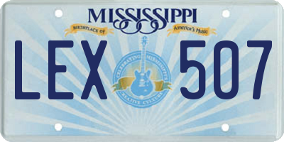 MS license plate LEX507