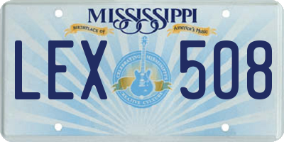 MS license plate LEX508
