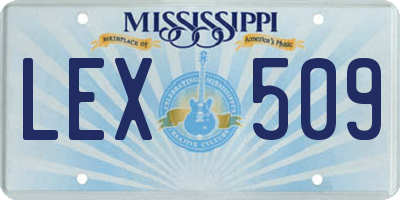 MS license plate LEX509