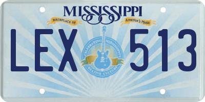 MS license plate LEX513