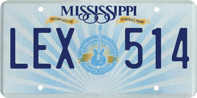 MS license plate LEX514