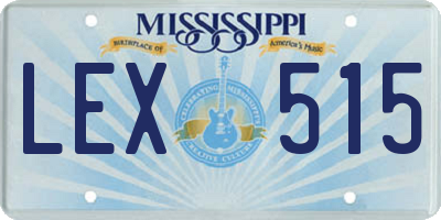 MS license plate LEX515