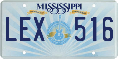 MS license plate LEX516