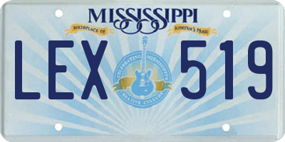 MS license plate LEX519
