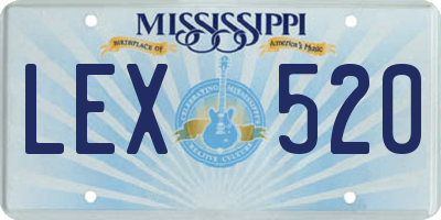 MS license plate LEX520