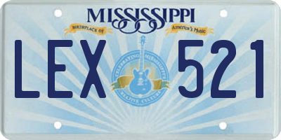 MS license plate LEX521