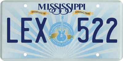 MS license plate LEX522