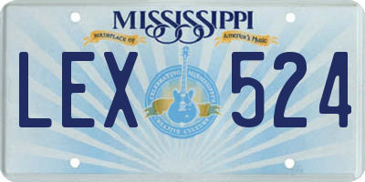 MS license plate LEX524