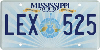 MS license plate LEX525