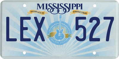 MS license plate LEX527