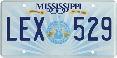 MS license plate LEX529