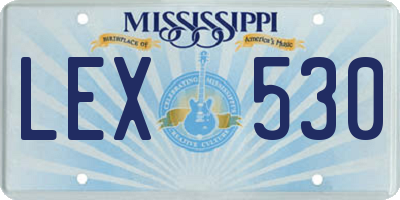 MS license plate LEX530