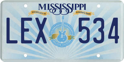 MS license plate LEX534
