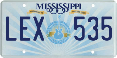 MS license plate LEX535
