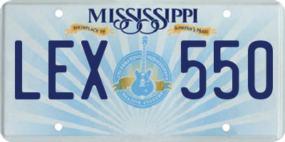 MS license plate LEX550