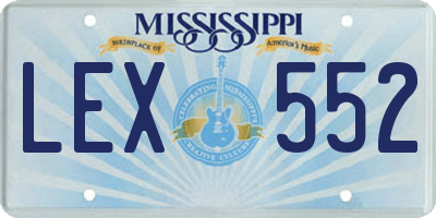 MS license plate LEX552
