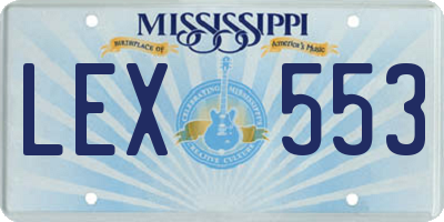 MS license plate LEX553