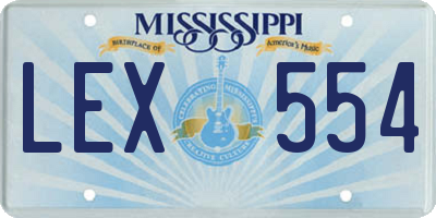 MS license plate LEX554
