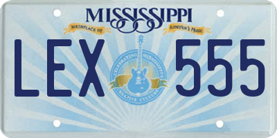 MS license plate LEX555