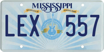 MS license plate LEX557