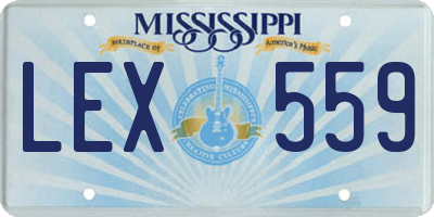 MS license plate LEX559
